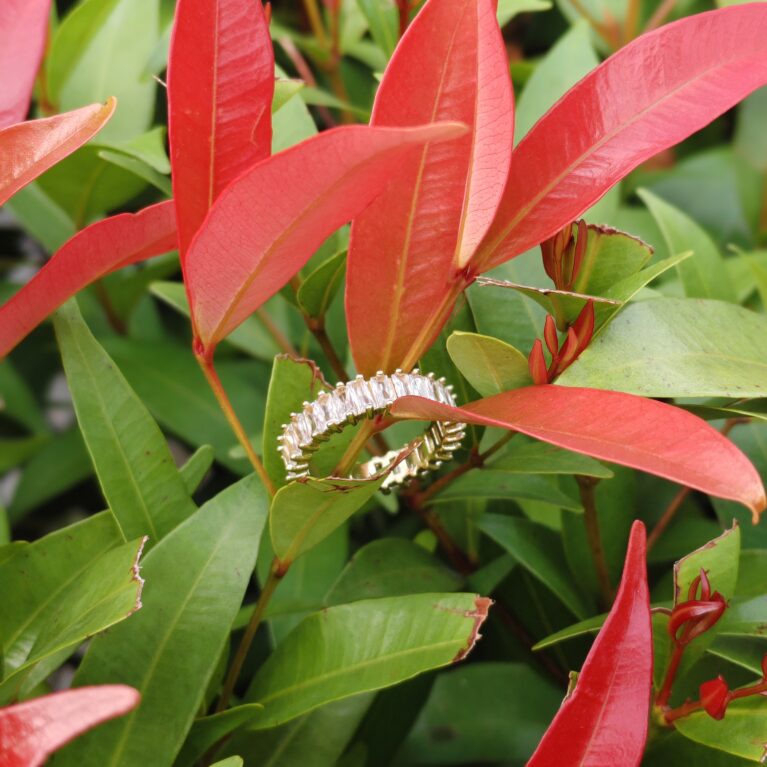 Copper Inlay Solid Color Rhinestones Rings