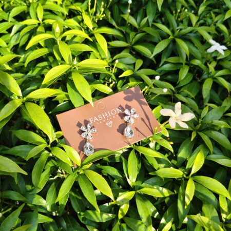 Elegant Flower Zircon Inlay Drop Earrings