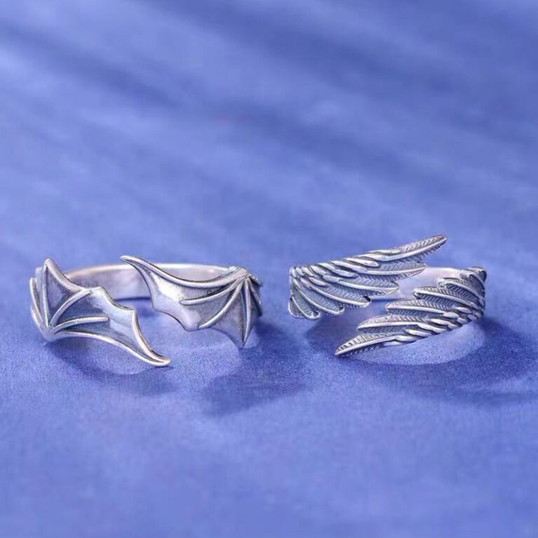 Angel & Devil Wings Alloy Couple Rings