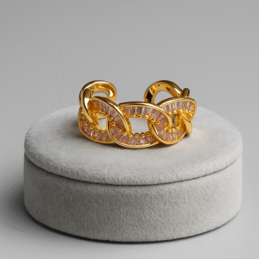 Anti-Tarnish 18k Gold Plated Zircon Ring for Women