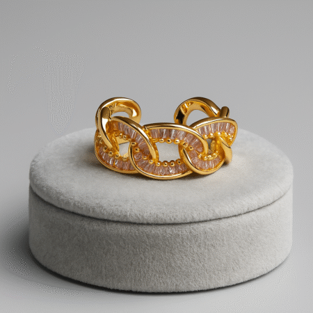 Anti-Tarnish 18k Gold Plated Zircon Ring for Women